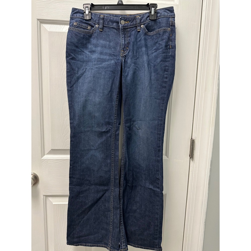 Banana Republic Factory Womens 8 Dark Wash Bootcut Denim Jeans Mid Rise Distress